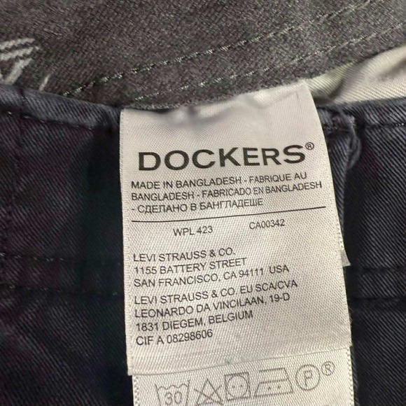 Dockers Slim Tapered Pants Mens 32x30 Navy Stretch Chinos business casual basics - Picture 7 of 10